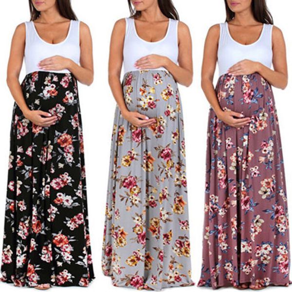 

new womens floral skirt maternity pgraphy props pregnant dress, White