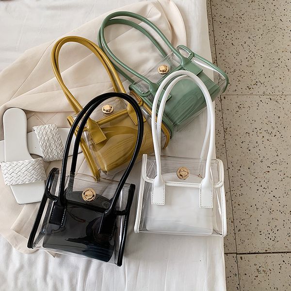 

2020 new shoulder bag women's casual fashion korean version transparent simple armpit bag handbag lady