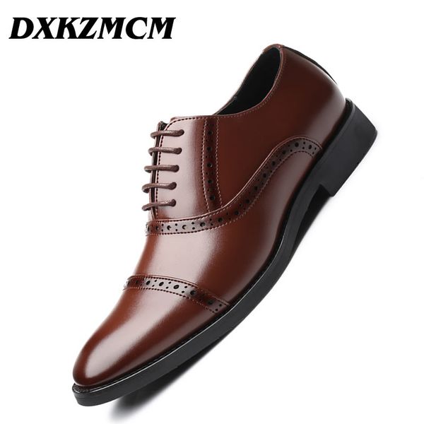 

dxkzmcm handmade men dress microfiber leather formal business men oxfords shoes men's flats for party wedding, Black