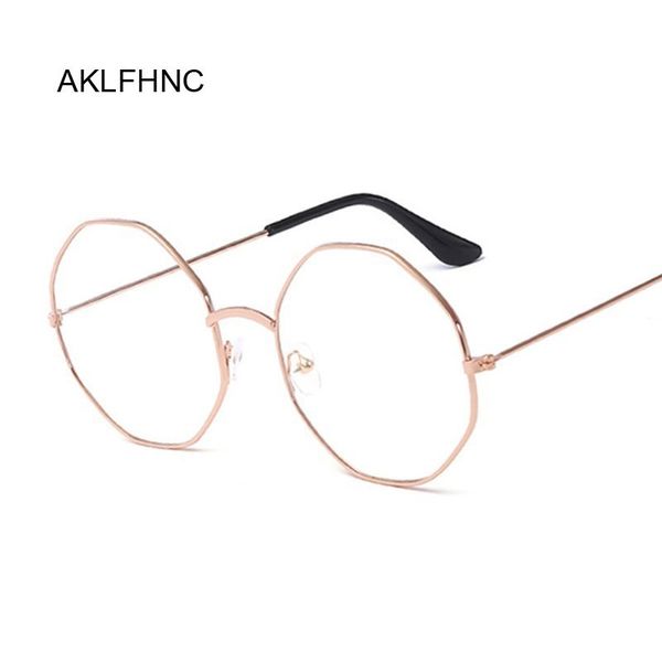 

new designer women glasses optical frames metal octagon glasses frame clear lens eyeware black silver gold eye glass, White;black