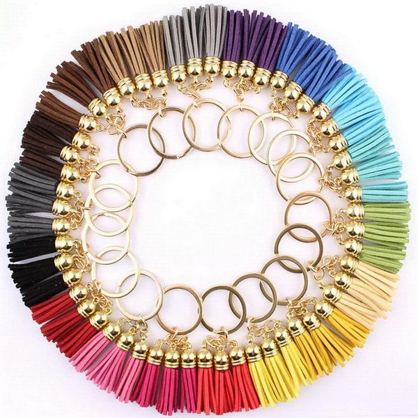 

2019 новинка женщины свободного покроя тройные кожаные кисточки женщины брелок сумка подвеска сплава автомобиля брелок кольцо держатель модн, Slivery;golden