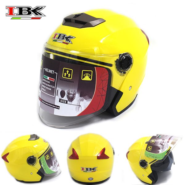 

new style ibk motorcycle helmets electric bicycle casco casque 3/4 anti-uv open face double visor four season helmet