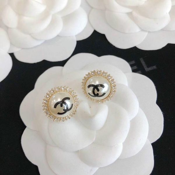 

2020 high quaity new arrival designer earring brooch stud earring with daimond and pearl for women wedding jewelry gift sale
