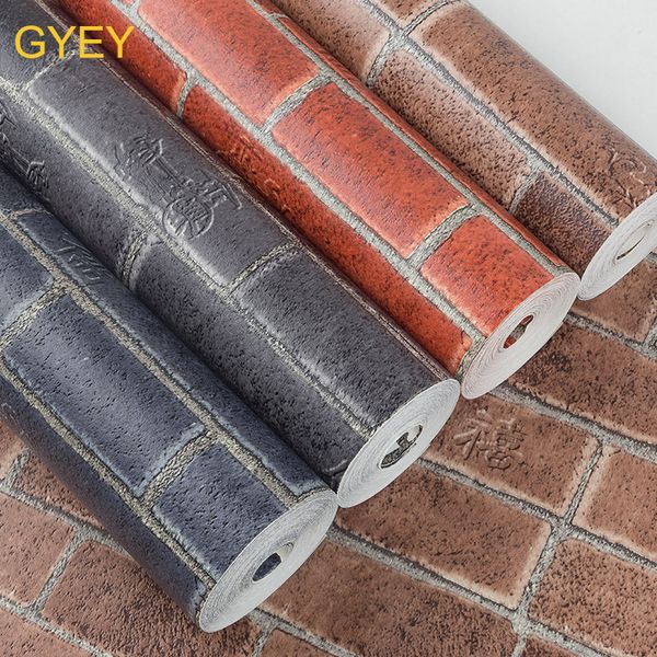 

10m 3d chinese retro simulation brick wallpaper red brick blue gray antique background wall paper