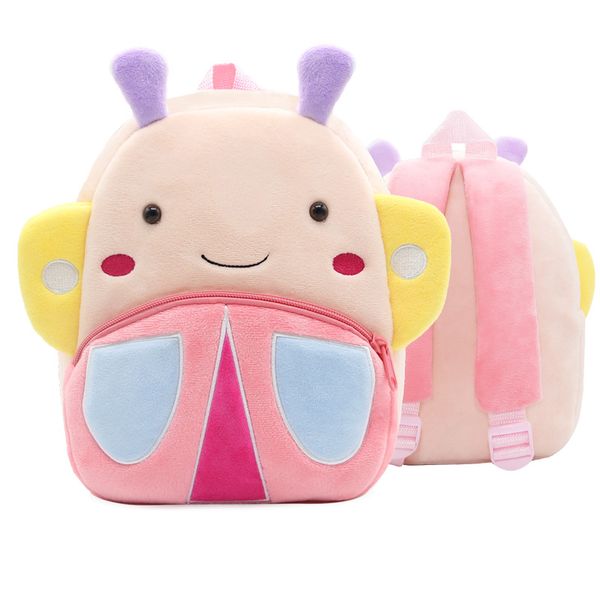 

new arrival cartoon animal butterfly school bag soft baby plush backpack schoolbags for boys girls kids birthday gift