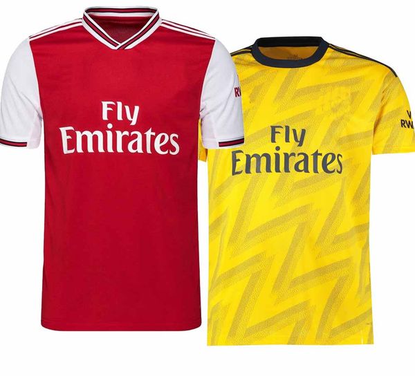 

2019 2020 home red away yellow kit occer jer ey 19 20 mkhiaryan ram ey hort leeve men football uniform hirt