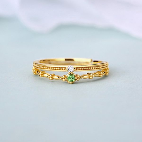 

ajustable size 925 sterling silver ruby/z/tsavorite crown rings vintage style for women as the gift, Golden;silver