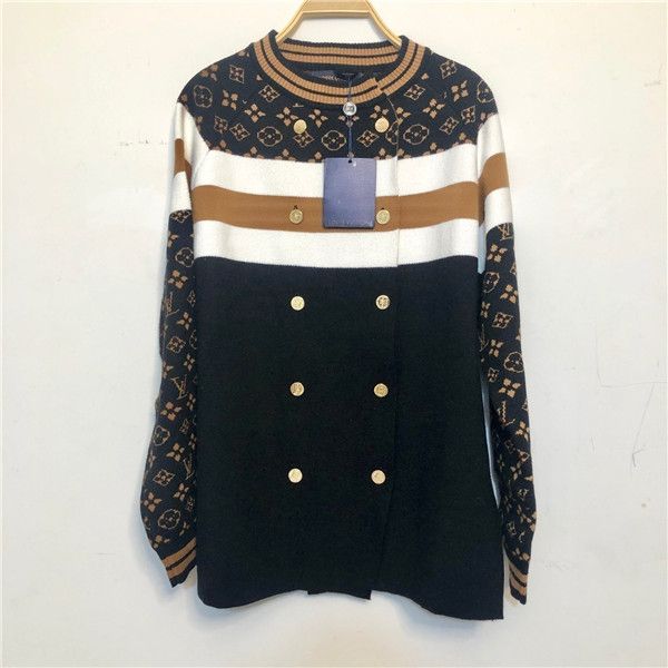 

19fw new luxurious brands design monogram full logos print double-breasted sweater men women outdoor streetwear sweatshirt jackets, Gray;blue