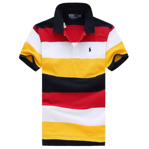 

ralph polo lauren mens designer t-shirt trendy brand t-shirt contrast striped casual shirt pony embroidery mens summer t-shirt, White;black
