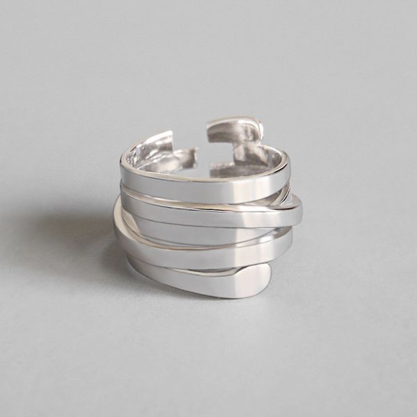 

new classic silver 925 jewelry multi-layer winding engagement ring 925 sterling silver rings bague femme wedding jewelry, Slivery;golden