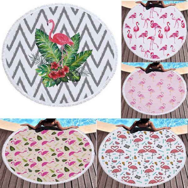 

1pcs round floral microfiber bikini beach cover ups towel indian tassels swim pool blanket mat sundress bathing suit beachwear