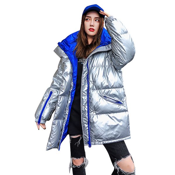 

glossy cotton coat women short jacket fashion new thick warm cotton padded coat female parka loose bread glossy winter coats, Tan;black