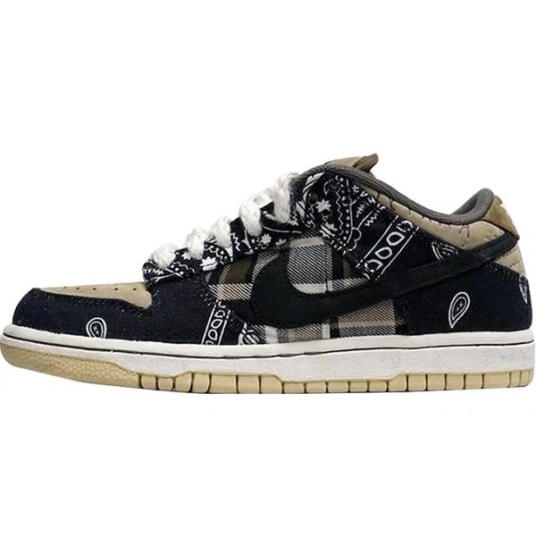 

2020 newtravis scott dunk low qs cactus kids youth junior men'running shoes athletic sneaker cactus jack trianers sport skateboarding, Black