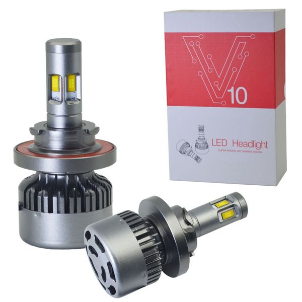 

новый v10 h13 / 9008 автомобилей светодиодные фары 9600lm 120 вт 12 в противотуманные фары общие фары автомобиля светодиодные фонари бесшумн