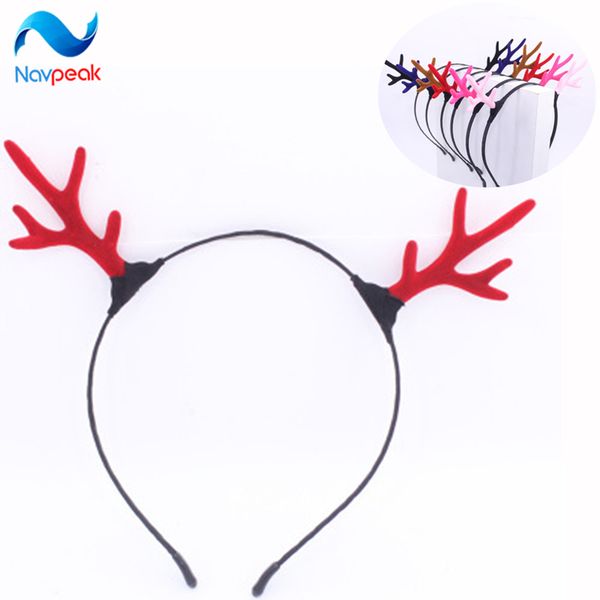 

10pcs/lot reindeer antler hair hoop christmas girl headband headwear for children christmas costume party decoration