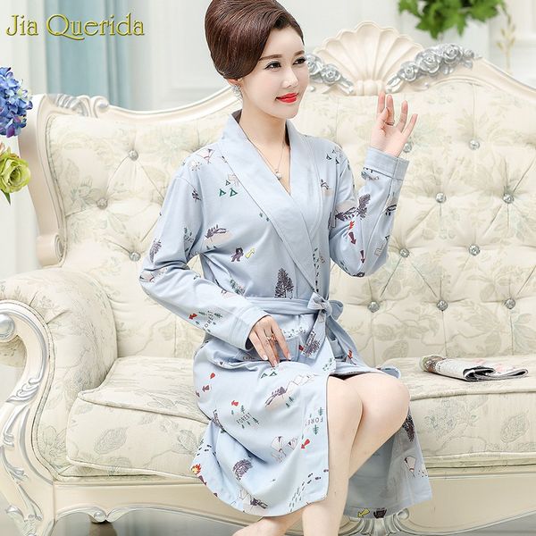 

kimono new arrival robe for female autumn nightgown cotton bathrobe women pajamas long sleeve pyjamas for ladies plus size robes, Black;red