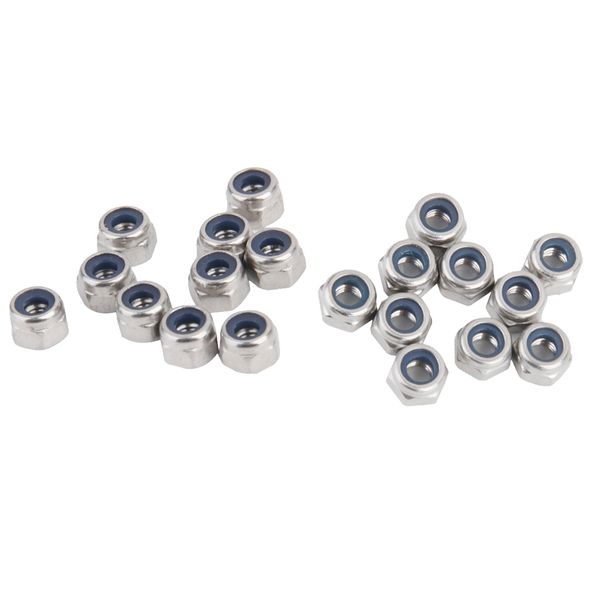 

20x m4&m3 stainless steel a2 nylon collar insert self-lock nuts bolts screws