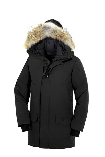 

winter fourrure down parka homme jassen daunejacke outerwear big fur hooded fourrure manteau canada down jacket coat lan hiver doudoune, Black