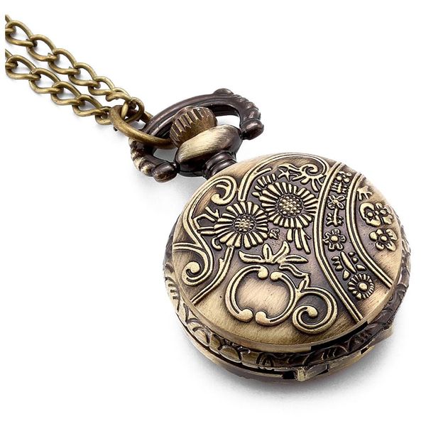 

antique horses locket pocket watch quartz white dial arabic numerals full sweater necklace, Slivery;golden