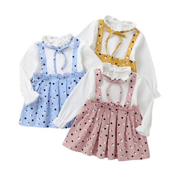 

kids girls princess dress 3 colors baby girl lace princess skirts kids casual clothes girls dot ruffle dresses toddler outfits 060314, Red;yellow