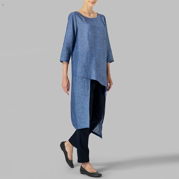 

женщины блузка женская одежда мода рубашка 2019 vintage o шеи hem 3 4 втулки повседневный sexy blusas femininas плюс размер топ, White