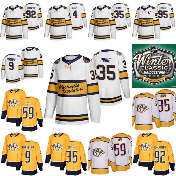 

nashville predators 2020 winter classic jersey filip forsberg pekka rinne roman josi matt duchene ryan johansen men hockey jersey, Black;red