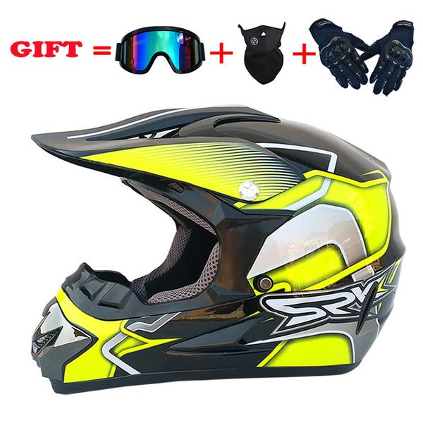 

4pcs set motorcycle helmets off road motocross helmet offroad atv cross racing bike casque with goggles mask