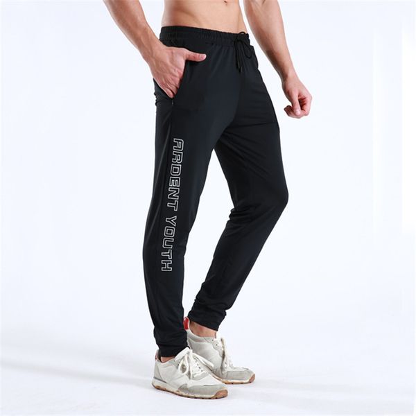 

mens designer letter print pants fashion drawstring mens sports quick dry pants casual homme motion trousers, Black