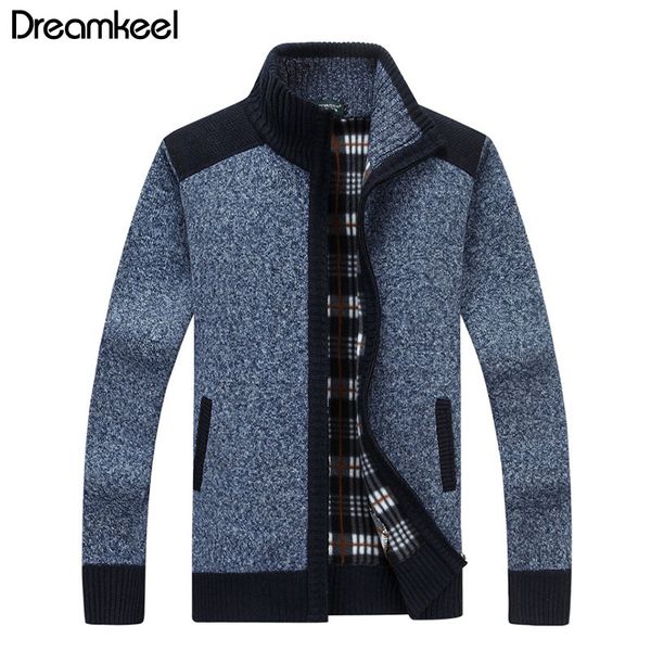 

2019 autumn winter new men's thick sweater coat male patchwork zipper sweatercoat outerwear casual slim fit sweaters jacket y, White;black