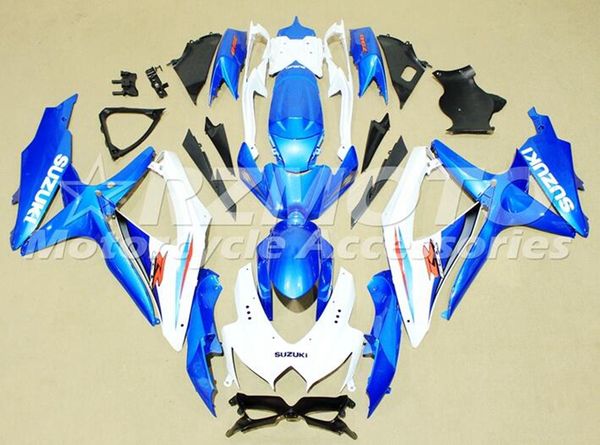 

injection mold new abs motorcycle fairings set fit for suzuki gsx-r600 gsx-r750 600 750 k8 2008 2009 2010 08 09 10 blue white luster
