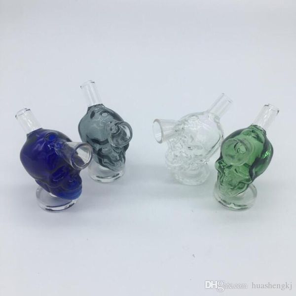 Os mais recentes cabeça do crânio colorido do osso de vidro Pyrex cachimbo Innovative Design Limpe Fácil Portátil de Filtragem DHL alta qualidade Hookah Shisha