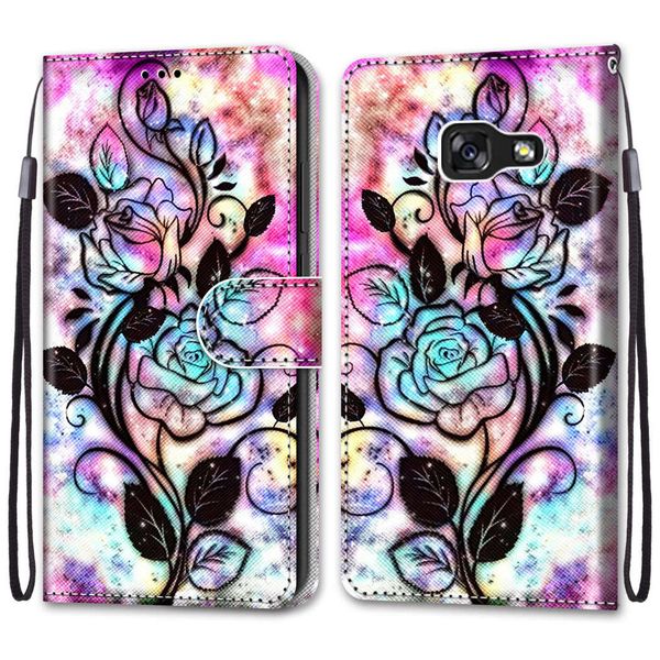 

painted case for samsung galaxy a3 2015/a3 2016/a5 2015/a5 2016/a5 2017 filp cover stand wallet with card slot