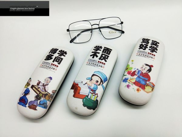 

literary printing large myopia optical pure titanium case case glasses box batch high-grade glasses box