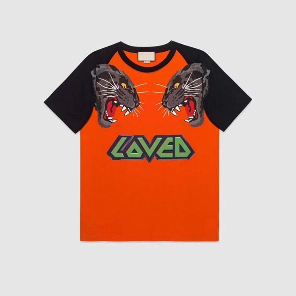 

19SS Tiger Head Печатный Tee Европа Повседневная Сделано В Италии С Коротким Рукавом Мужч