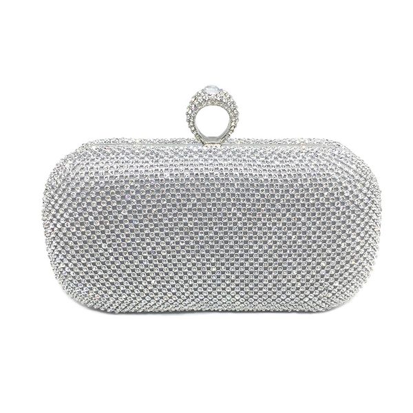 

rhinestones women clutch bags 3 colors finger rings evening bags women vintage wedding bridal banquet female handbag bolsa