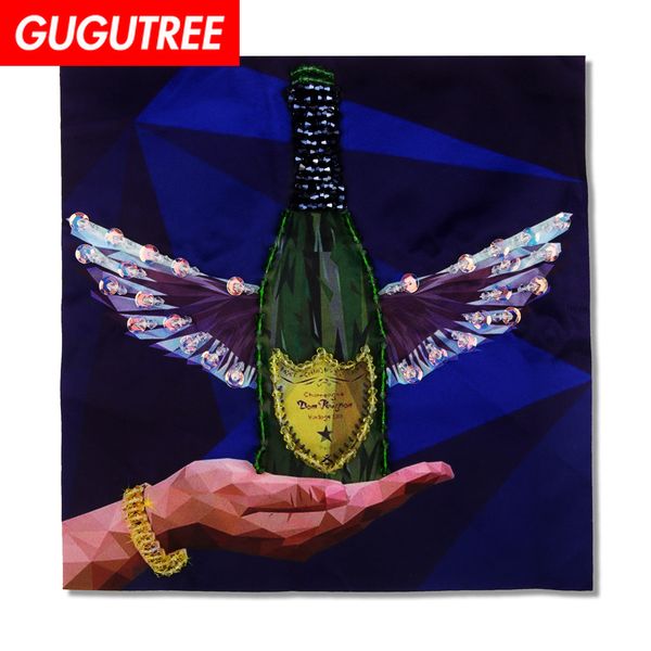 

gugutree printed embroidery big wings bottle patch animal cartoon patches badges applique patches for clothing fd-27, Black