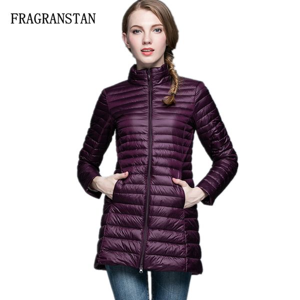 

women winter ultra light design 90% white duck down jackets waterproof warm casual slim vestidos new plus size ladies coats y134, Black