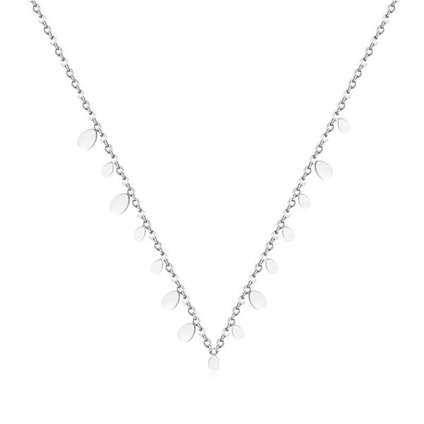 

stainless steel jewelry necklaces chain gold chains women pendant initial statement neclase nameplate igirl long necklace gift, Silver