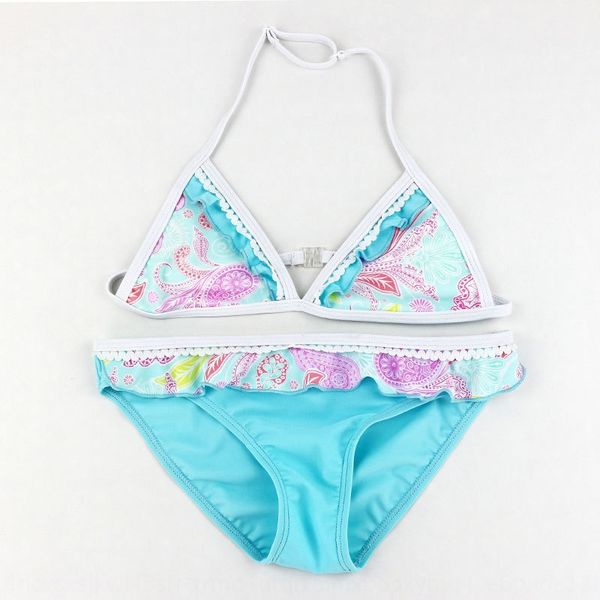 

b6mtz lace girl triangle high elasticity blue purple children's lace girl bikini triangle high bikini swimsuit elasticity blue purple c, White;black