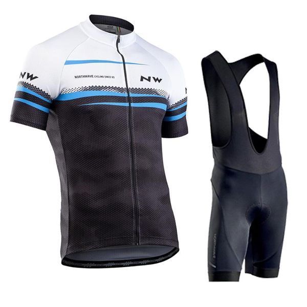 

northwave 2020 nw cycling sets racing clothes summer quick dry mtb bike jersey set short sleeve professional nw sportwear, Black;blue