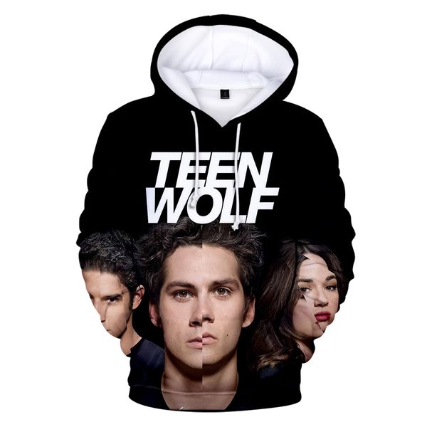 

teen wolf hoodies boys/girls casual pullover cool long sleeve autumn warm 2019 3d print teen wolf men's fashion hoodie, Black
