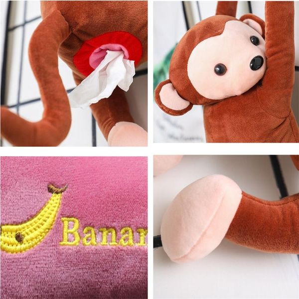 

creative cartoon monkey home office car hanging paper napkin tissue box cover