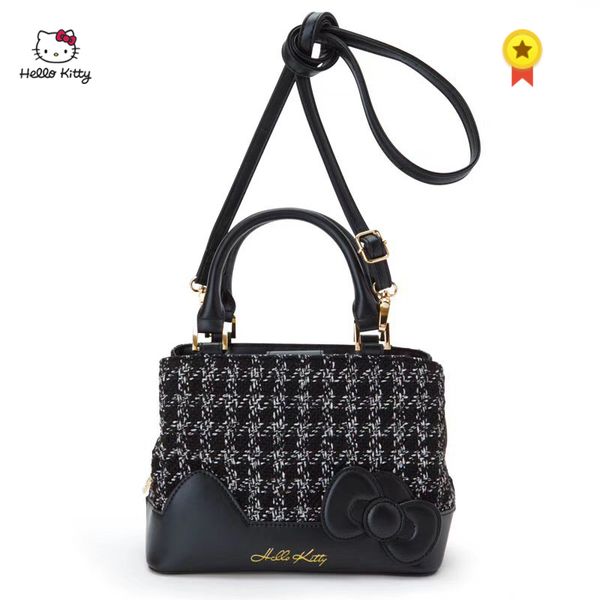 

hello kitty new cartoon printing pu material handbag women's fashion party shoulder bag decal bow women's messenger bag
