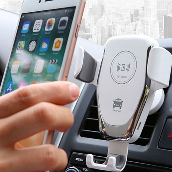 

QI Wireless Charger Fast Wireless Cell Phone Chargers Gravity Compatible Charging Car Mount Phone Stands Car Phone Holder Wireless Charger