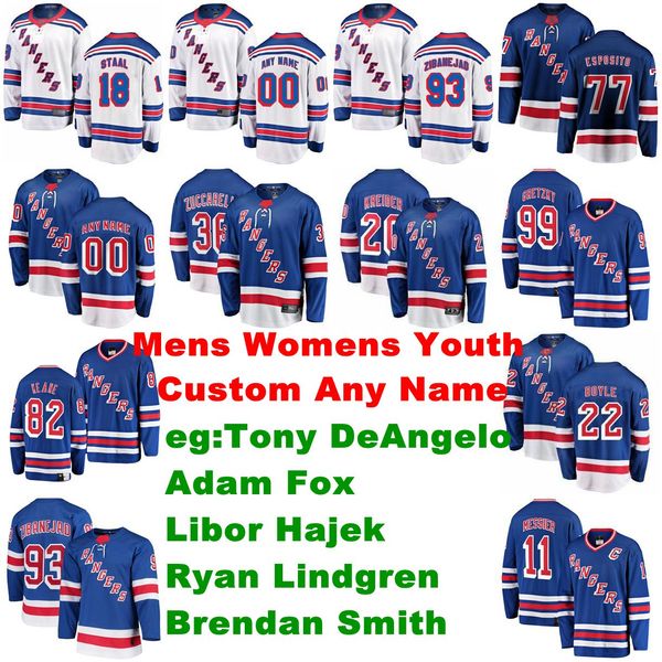 

mens customize new york rangers jerseys tony deangelo jersey adam fox libor hajek brendan smith ryan lindgren ice hockey jerseys stitched, Black;red