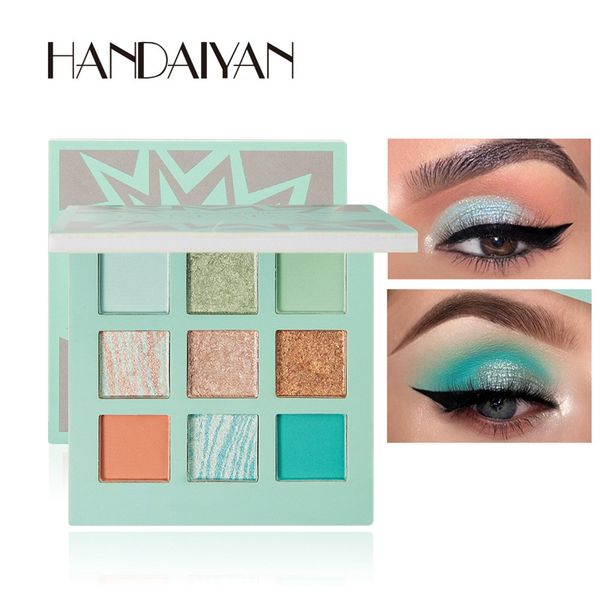 

handaiyan eye makeup eyeshadow pallete 9 color shimmer pigmented eye shadow maquillage matte shimmer eye shadow powder beauty