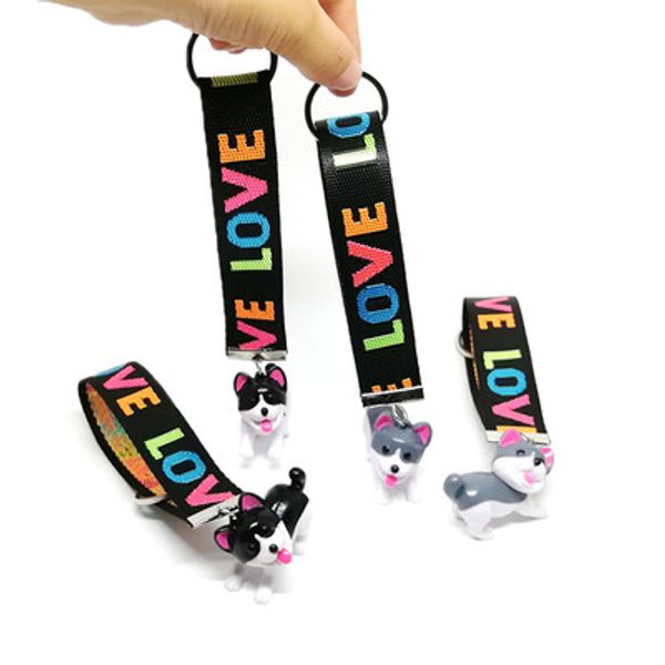 

cute creative cartoon dog doll pendant keychain pvc simulation animal gift mascot bag pendant small toy
