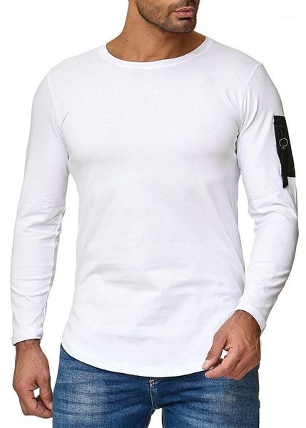 

harajuku o-neck clothes mens autumn new t shirts long sleeved street fashion, White;black