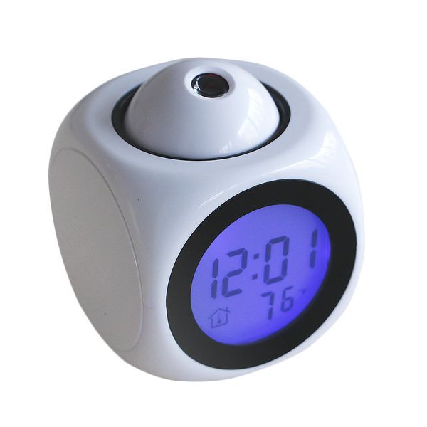 

mini lcd projection alarm clock voice temperature backlight multifunction