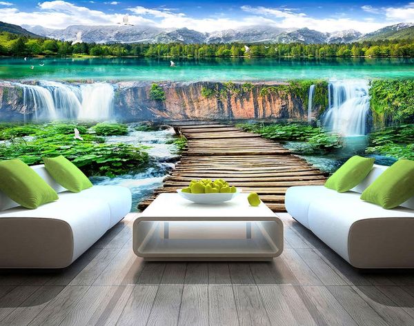 

пользовательский mural обои для стен спальни 3d luxury проточных вод и богатства фона обоев home decor гостиной